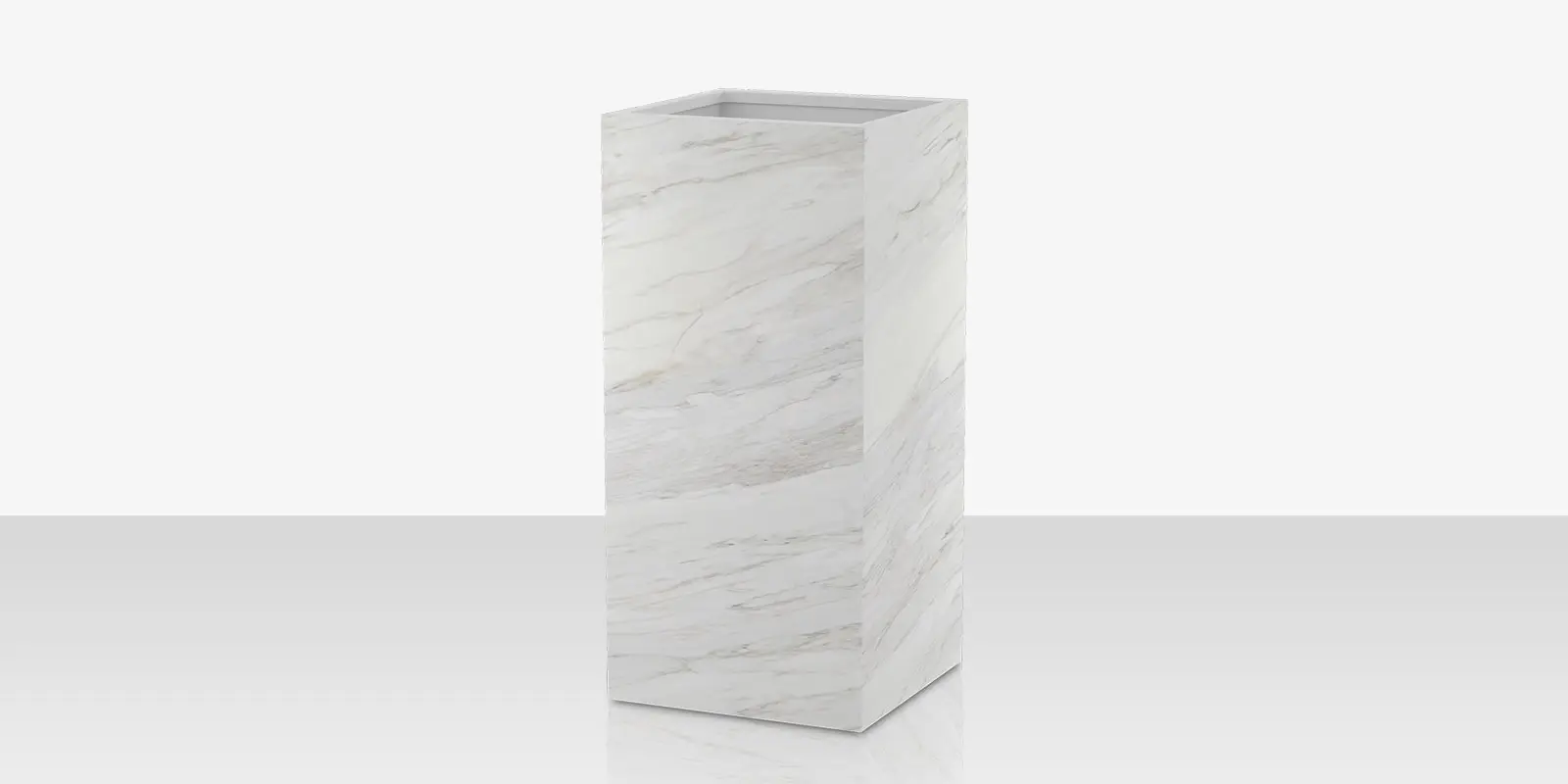 Porcelain Planter - 24" x 24" x 48" - Calacata