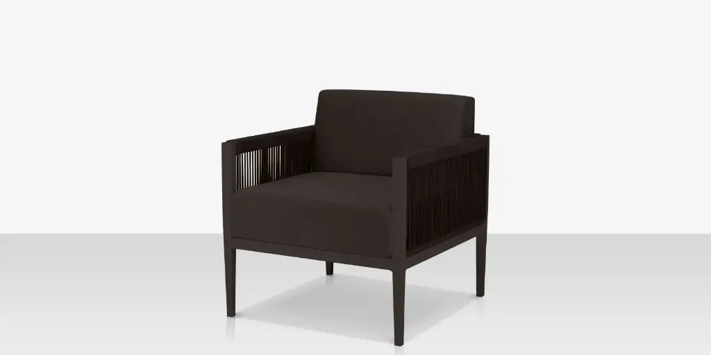 [SF-3303-101-2-TXB-BLK] Skye Club Chair - Style 2 - Tex Black Frame / Black Durarope