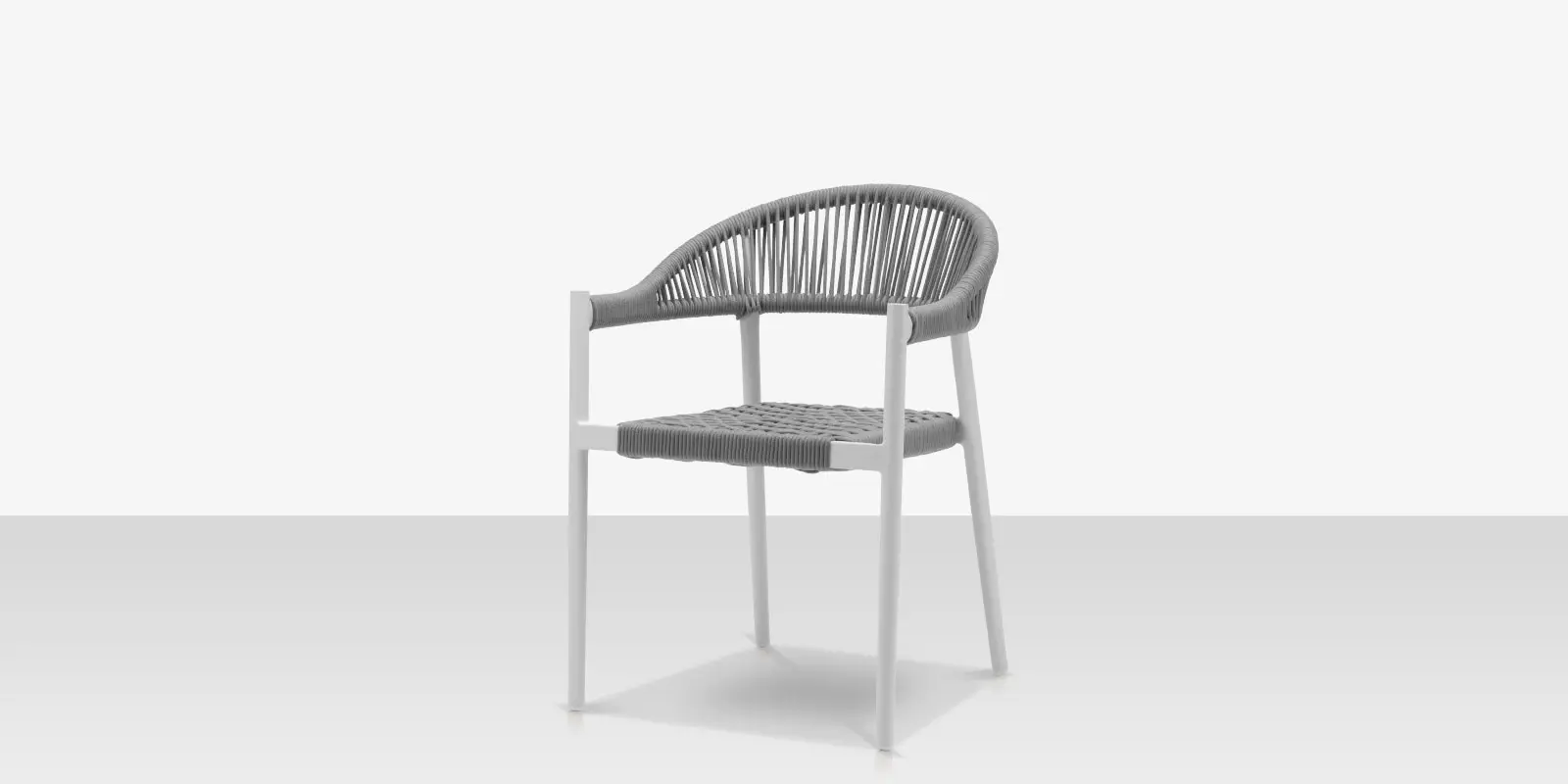 Skye Dining Arm Chair - Tex White Frame / Gray Durarope