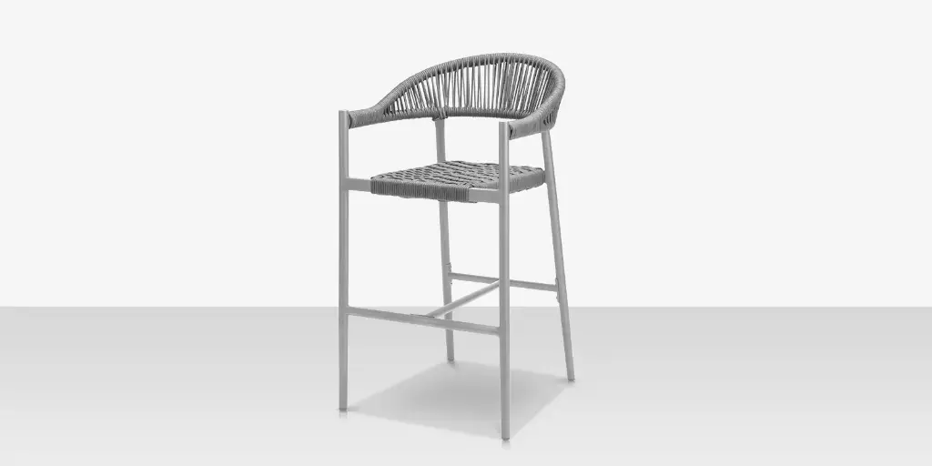 [SF-3303-173-KES-GRY] Skye Bar Arm Chair - Kessler Silver Frame / Gray Durarope