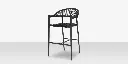 Skye Bar Arm Chair - Tex Black Frame / Black Durarope