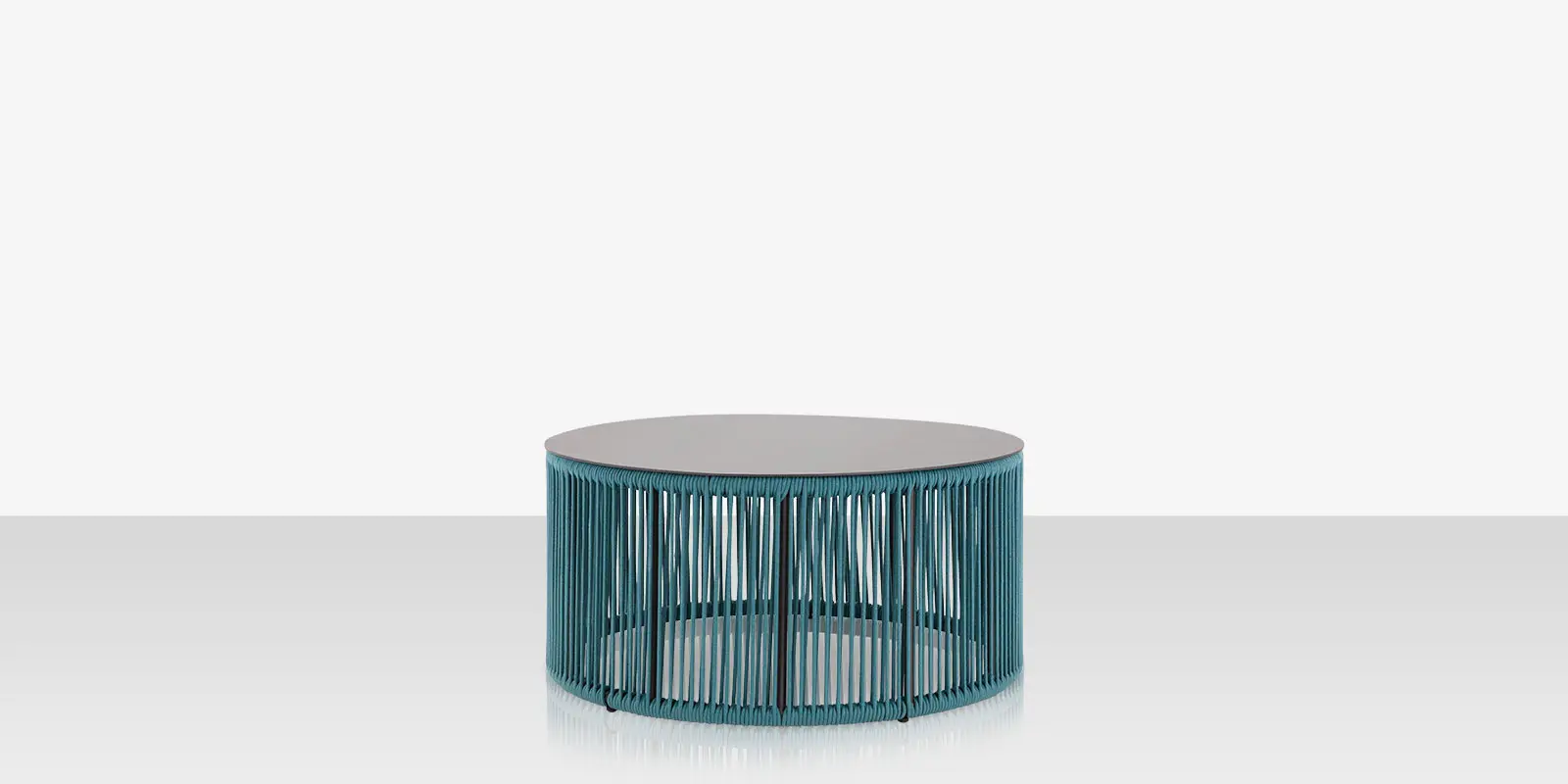 Skye Small Coffee Table (Round) - Tex Gray Frame / Teal Durarope