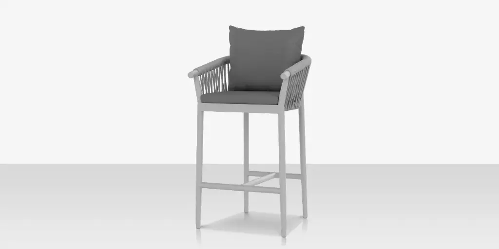 [SF-1035-173-KES-SLV] Vines Bar Arm Chair - Kessler Silver Frame / Silver Rope