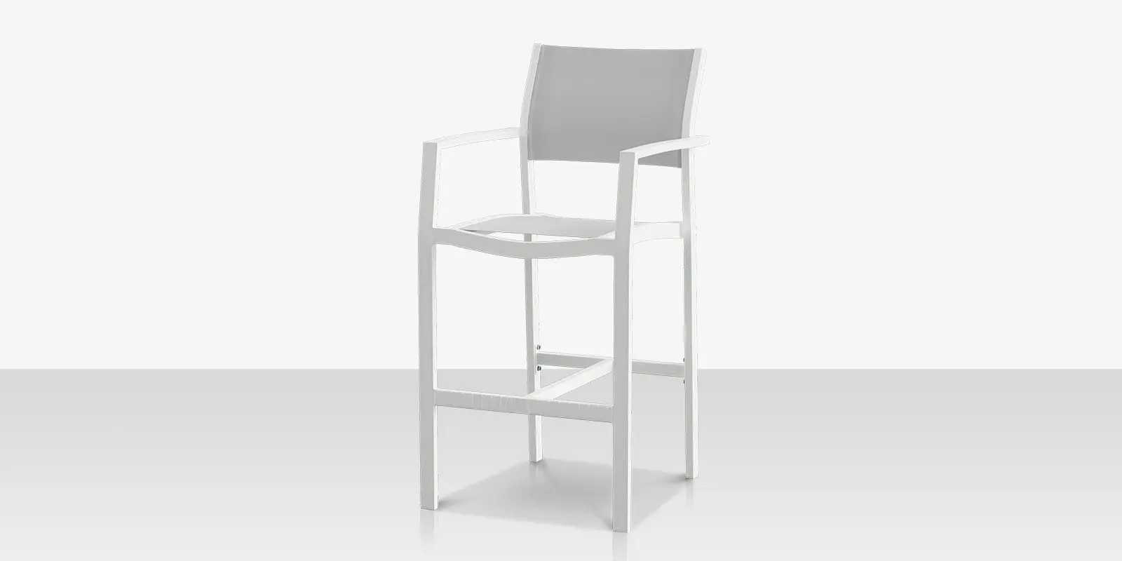 Fusion Bar Arm Chair - Tex White - Cloud Gray Sling