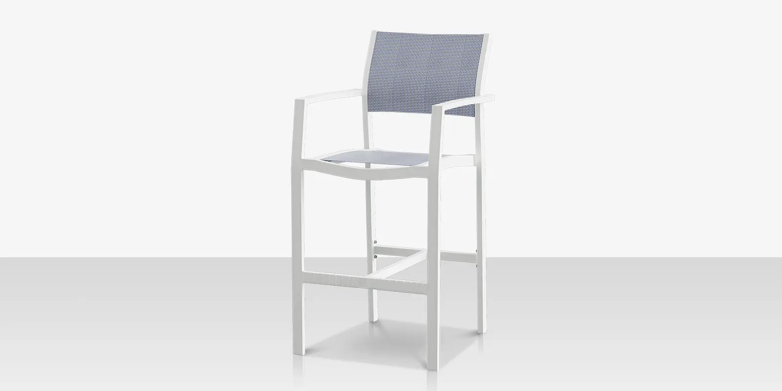 Fusion Bar Arm Chair - Tex White - Seabreeze Sling