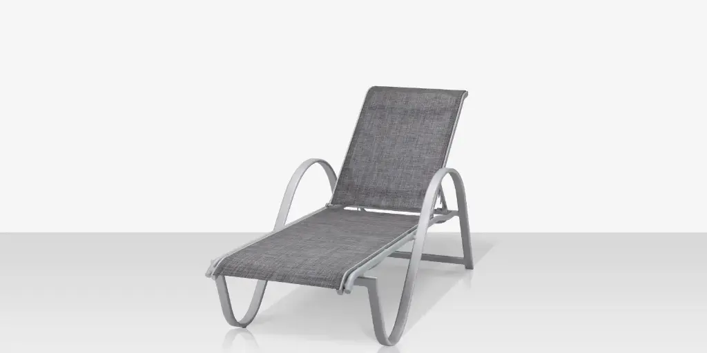 [SF-3011-104-KES-SLT] Lanai Chaise - Kessler Silver / Slate Sling