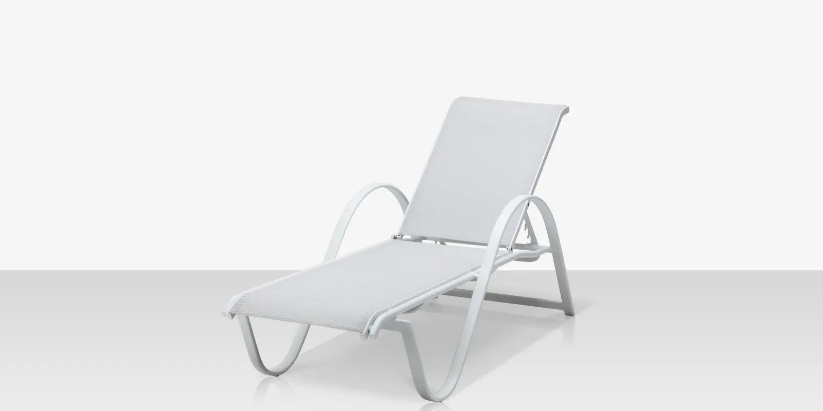 Lanai Chaise - Tex White / Cloud Gray Sling